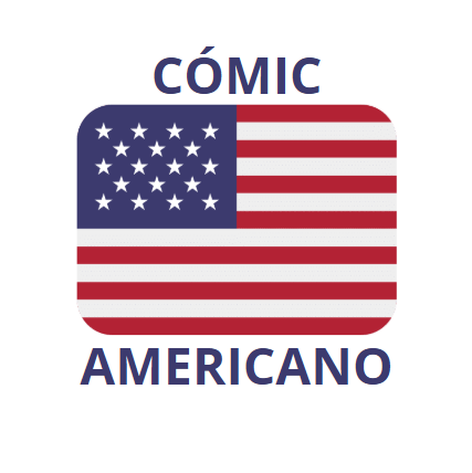 Página de inicio logotipo cómic americano.
